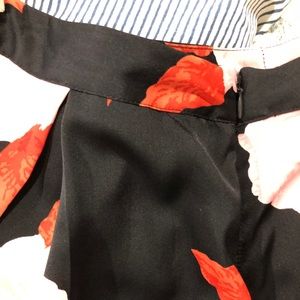 Who What Wear Skirts - High waist black skirt with red and pink flowers Who What Wear Skirts - High waist black skirt with red and pink flowers